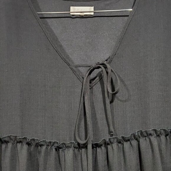 Altar'd State Women's Black Long-Sleeve Tiered Babydoll Dress Peasant Boho Sz L - Picture 6 of 14